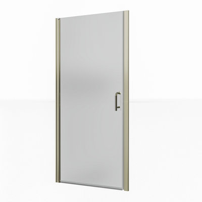 Porte de douche pivotante 36 po x 37 1/4 po x H 72 po avec demi-cadre et verre transparent