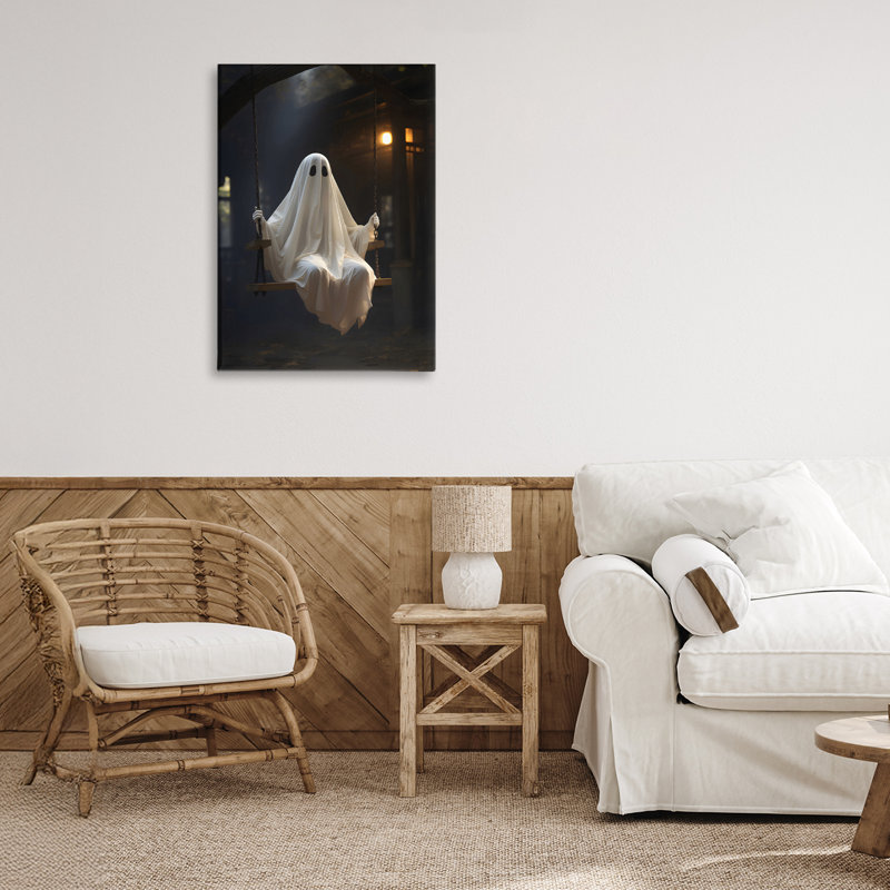 Toile Lone Swinging Ghost, design par LSR Design Studio, H 24 po x l 16 po