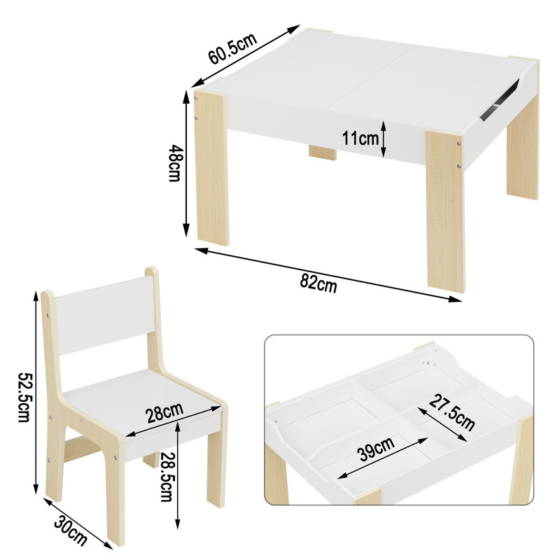 Hassler Kids 3 Piece Rectangular Play Or Activity Table