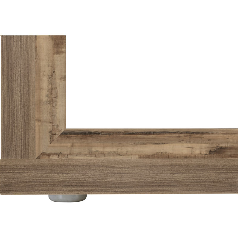Cauan Floor Shelf Coffee Table with Storage, 41H x 55W x 55L cm, Medium Wood