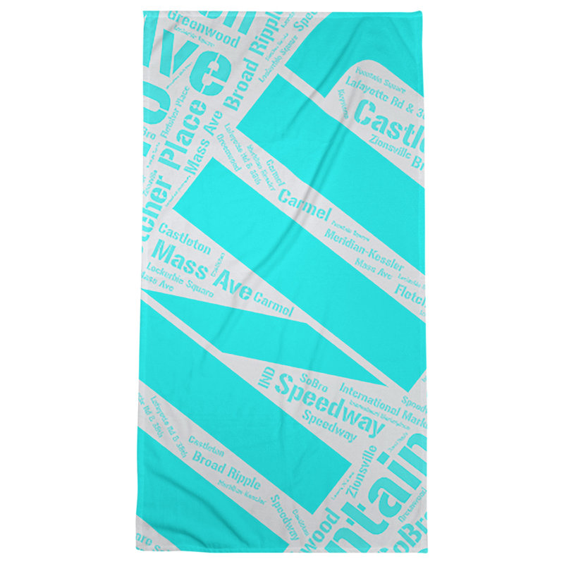 Bath Towel, Cyan, Poly/Cotton, Indianapolis