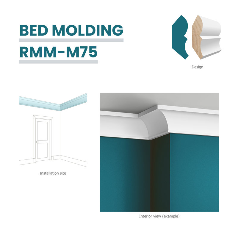 Moule pour lit en pin assemblé à la main 5 pièces 40 pi RMM M75 9/16 po x l 1 5/8 po x L 96 po