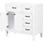Base de meuble-lavabo 36 po. Blanc avec tiroirs. Armoire à tiroirs autoportante en bois massif et ornement. Solution de rangement moderne-1902026637