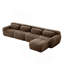 Tissu moelleux doux et moelleux en forme de L, canapés modulaires pour canapé modulaire, conception antidérapante en éponge haute densité 32D, connexion à boucle libre, aucun assemblage requis, pour les salons, chocolat