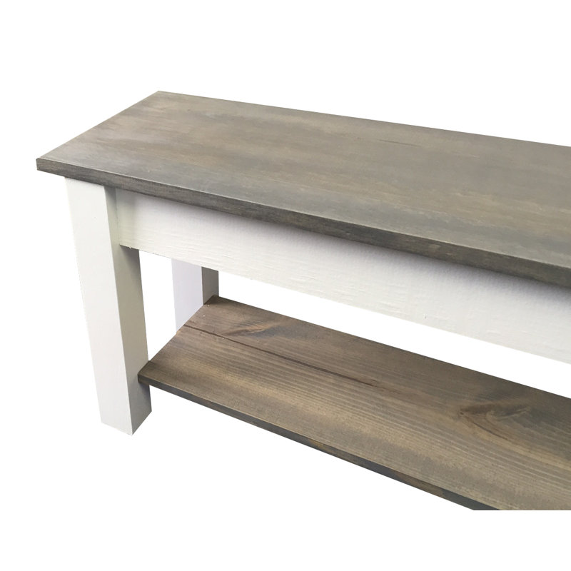 Mccardle Storage Bench, 17" H x 60" W x 12" D, Gray/White