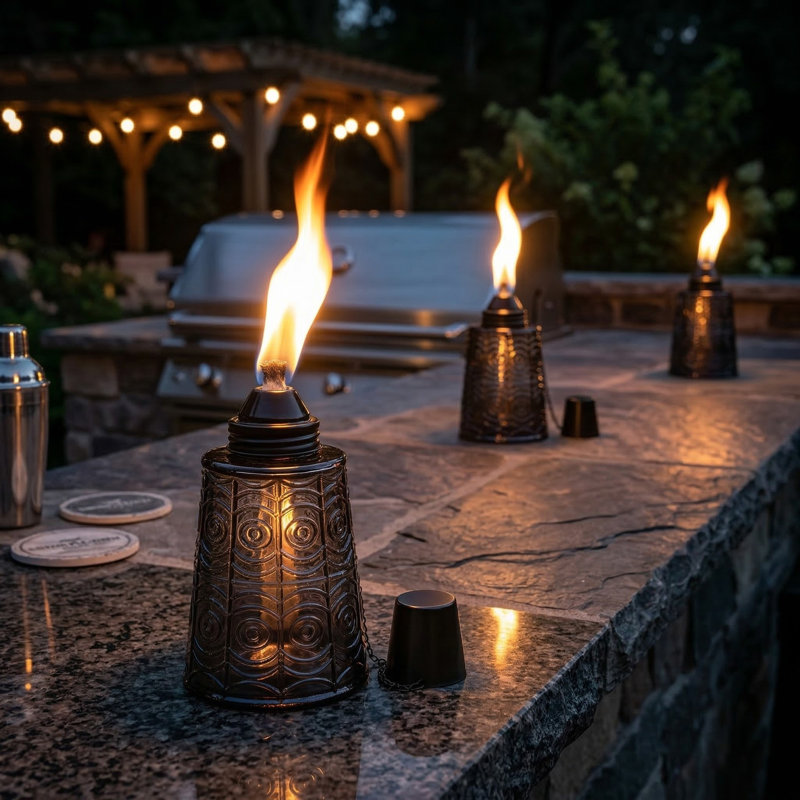 Torches Tiki Citronella, Noir