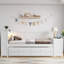 Lit de jour double avec tablettes de rangement, tiroirs, lit gigogne, station de charge, lumière DEL, bureau et armoire-1797994965