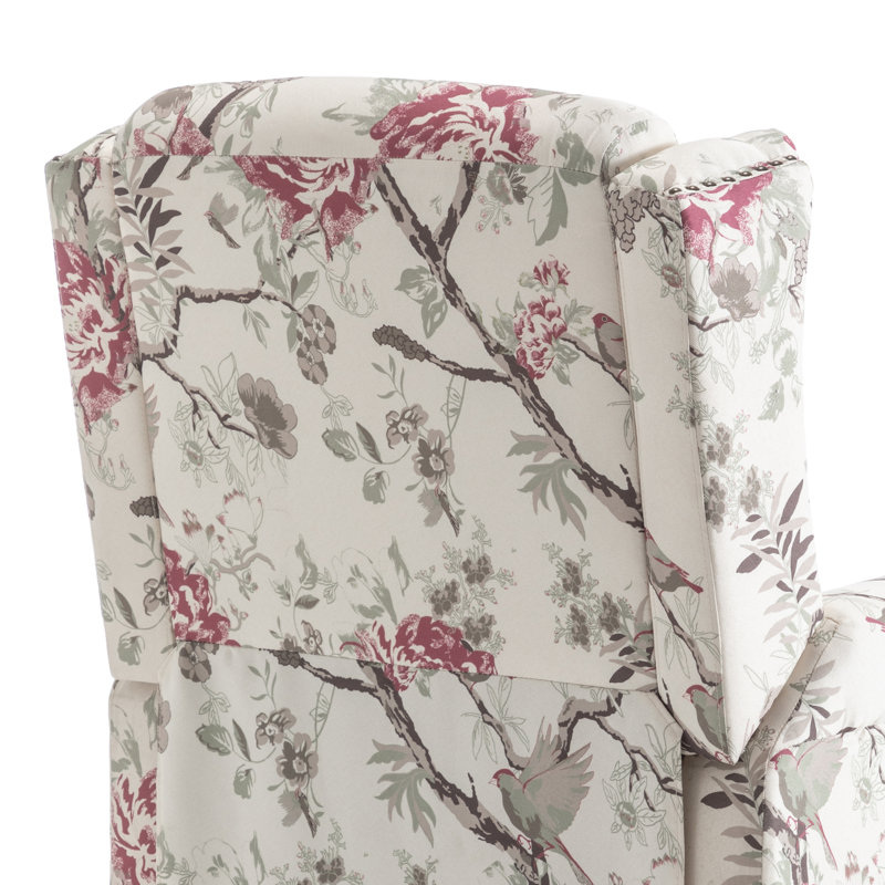 29.13cm Wide Standard Recliner, Pink/Beige Floral