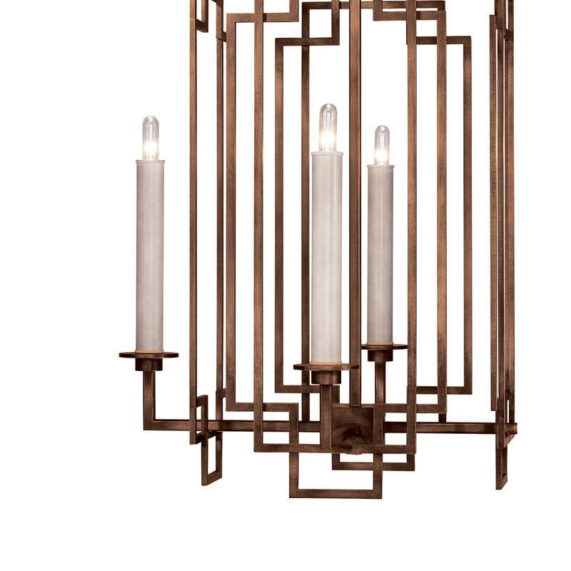 Cienfuegos 4 - Light Geometric Chandelier, Antique Bronze, No, 30.5" H x 22" W x 22" D
