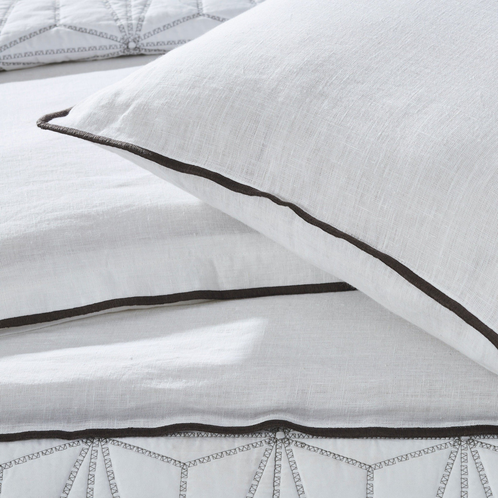 Tora Linen Duvet Cover, King Duvet Cover, Charcoal