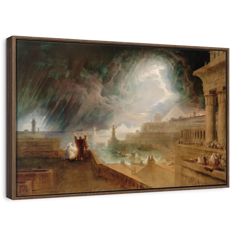 La septième plaie, 25 po x 17 po, Cadre flottant noyer