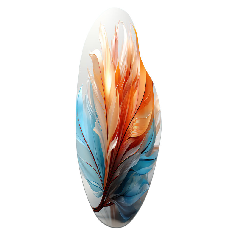 Ines - Plumes incurvées, art mural asymétrique en métal, H 30 po x l 11 po