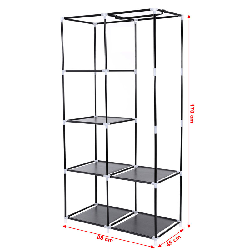 Mccaffery 88cm Portable Wardrobe, Black