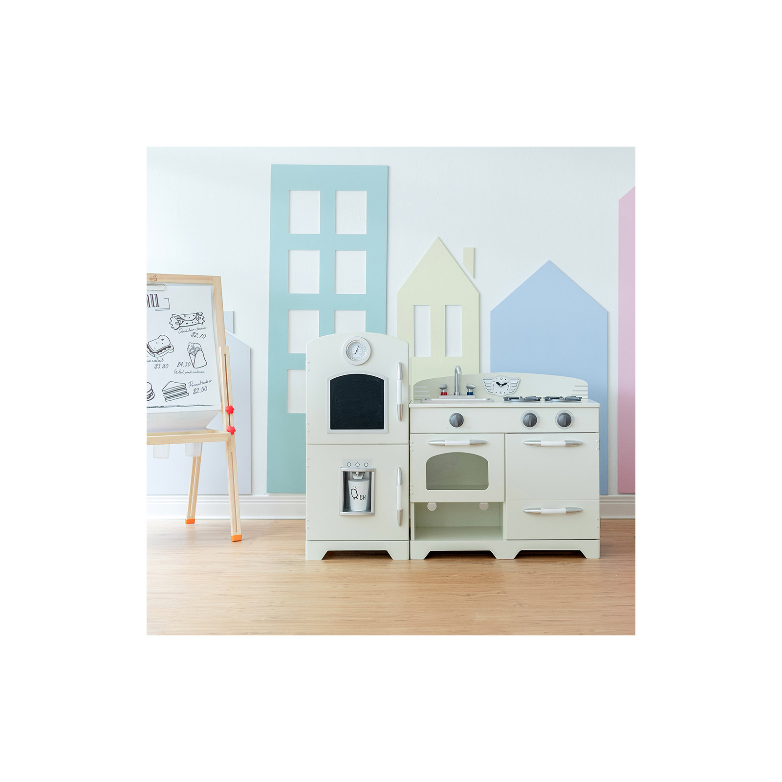 Teamson Kids Little Chef Fairfield Wooden Play Kitchen, White, White