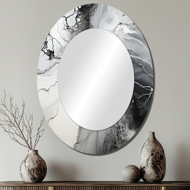 Miroir mural noir et blanc, 40 po x 30 po