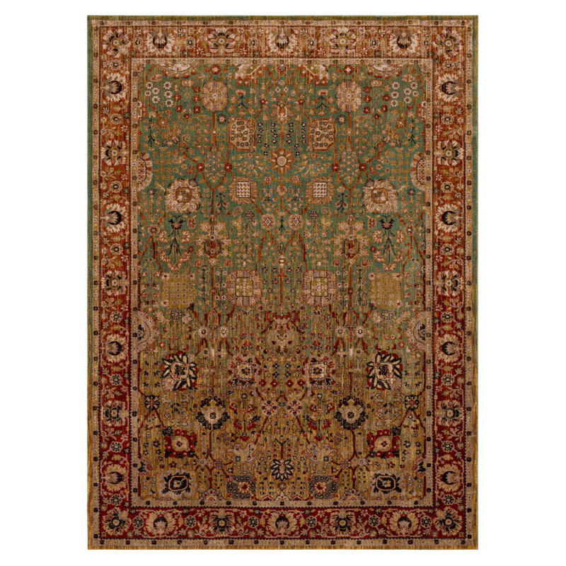 Spice Market Myanmar Plush Pile Stain/Fade Resistant Polyester Woven Ornamental Indoor Area Rug, Rectangle 8' x 11'