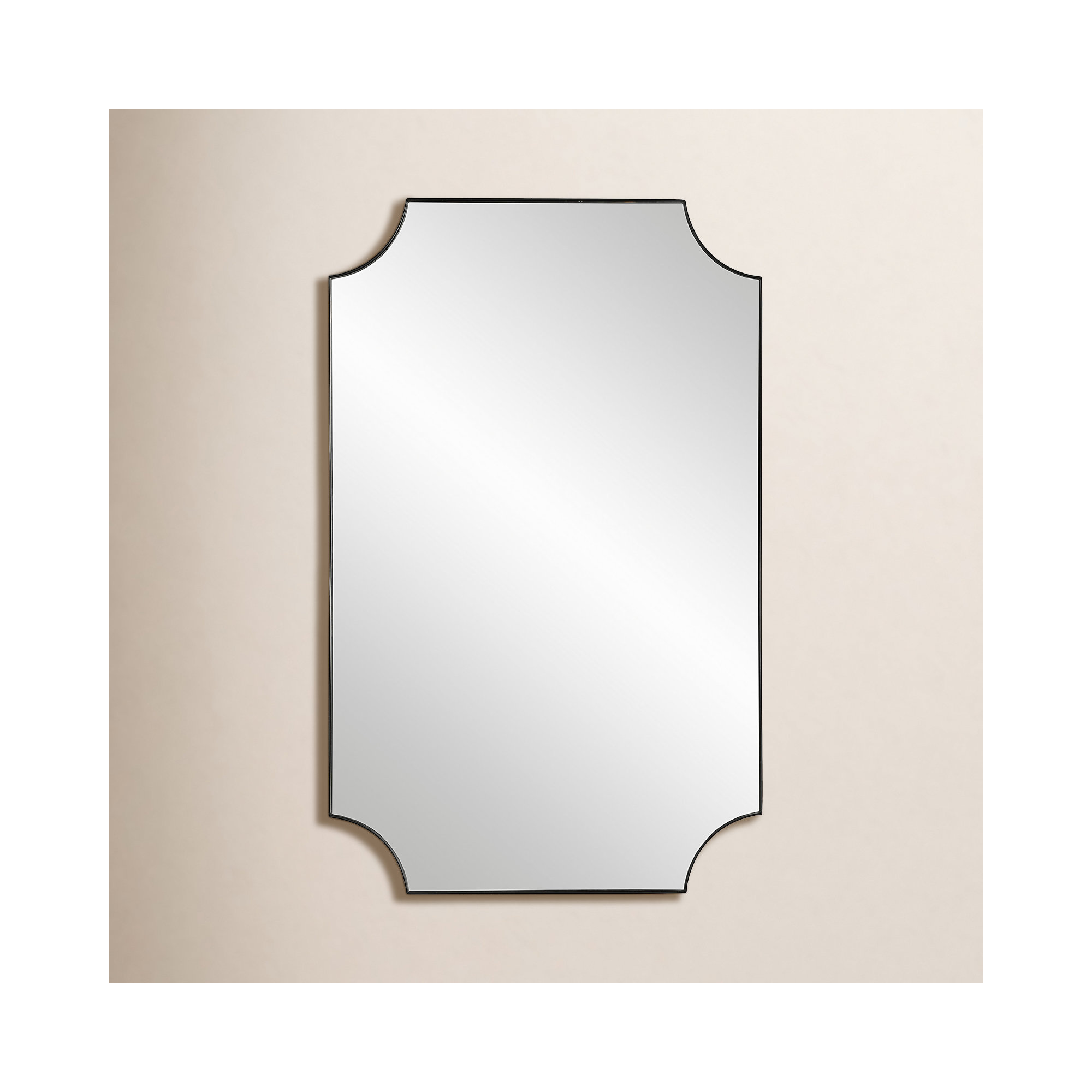Letellier Metal Wall Mirror, Black, 40.25” H x 22.25” W