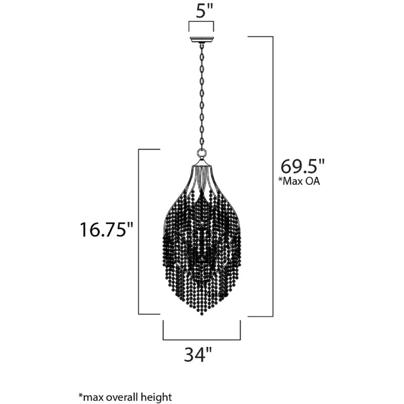Lustre géométrique 3 lumières ombrées Dede
