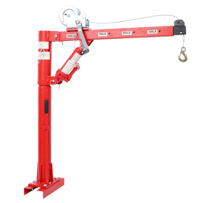 1000 Lbs Pickup Truck Crane with Manual Winch and Four Adjustable Boom Capacities