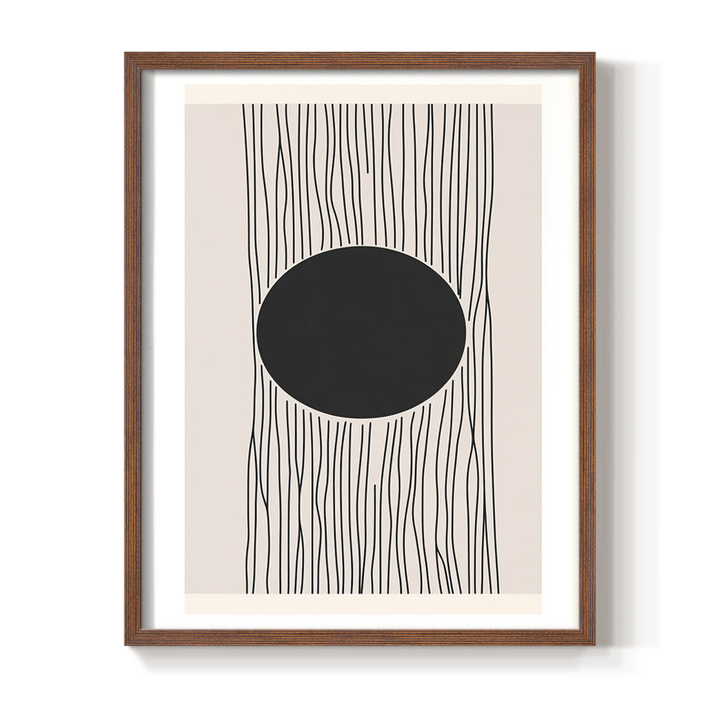 Abstrait, abstrait encadré, prêt à accrocher, Brun, H 20 po x l 16 po