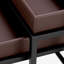 Side Table Léonard Faux Leather Dark Brown Black Finish Set Of 3