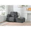 Fauteuil surdimensionné avec repose-pieds avec rangement, fauteuil d'appoint large pour le salon, méridienne moderne, fauteuil de lecture rembourré de style Mid-Century, fauteuil de salon confortable, canapé à assise profonde (gris foncé)-134646502