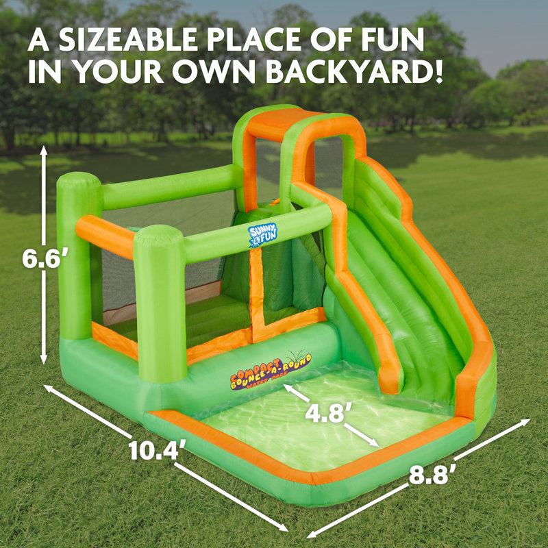 Jeu gonflable 9 pi x 10 pi avec glissade d'eau et souffleur d'air, Vert