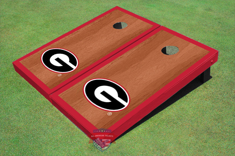 All American Tailgate NCAA Solid Wood Cornhole Set, Red