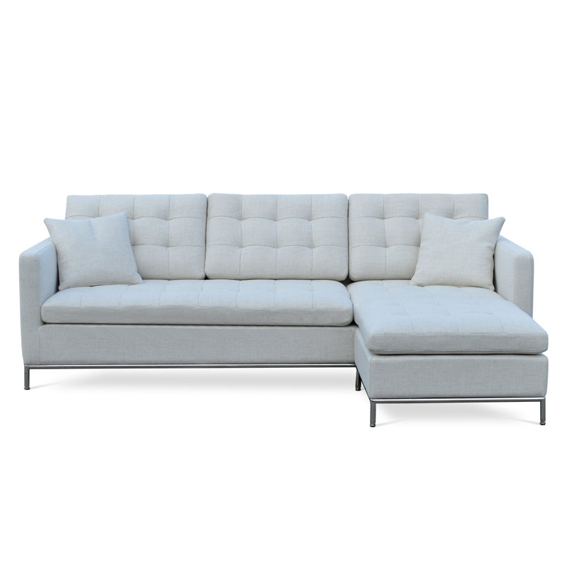 Canapé et chaise longue réversible de 95,5 po Taxim, Tweed - crème