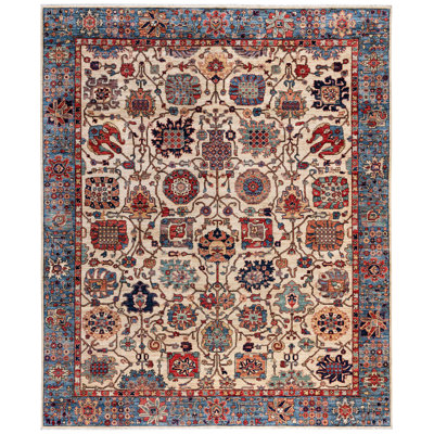 Raffin One-of-a-Kind Hand-Knotted Area Rug - Ivory, 8' 1" x 9' 11"
