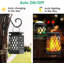 Ensemble de 2 lanternes solaires pour l'extérieur, lumière suspendue avec effet de flamme vacillante, finition noire pour décoration de jardin