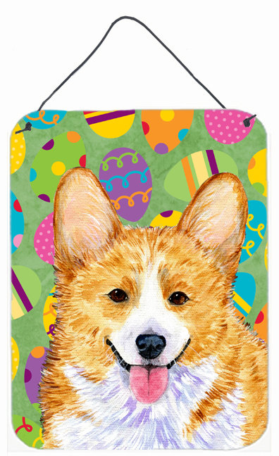 « pâques eggtravaganza », impression sur plaque, Corgi (beige)