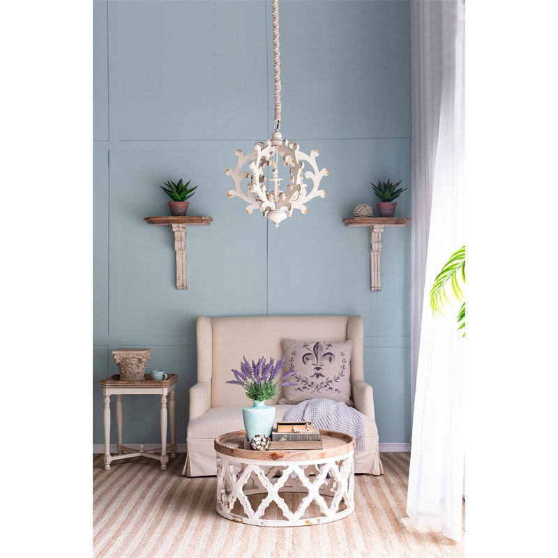Lustre en bois 6 lumières
