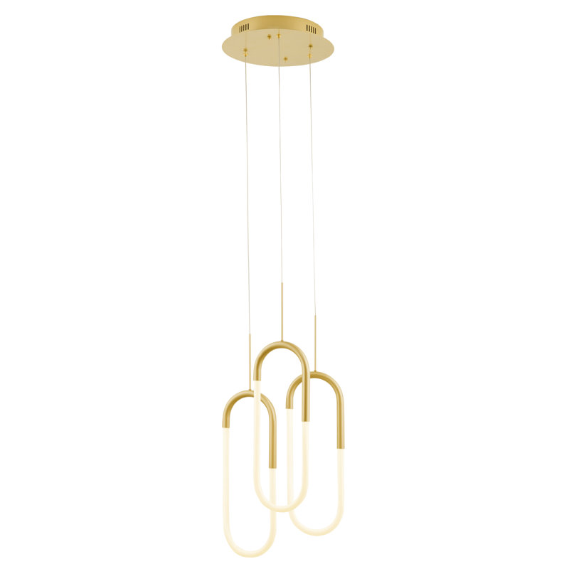 Dimmable LED Modern Linear Chandelier, Sandy Gold