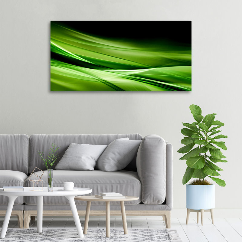 Green Waves Background - Wrapped Canvas Print