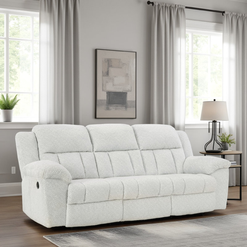 Senita Reclining Sofa, White