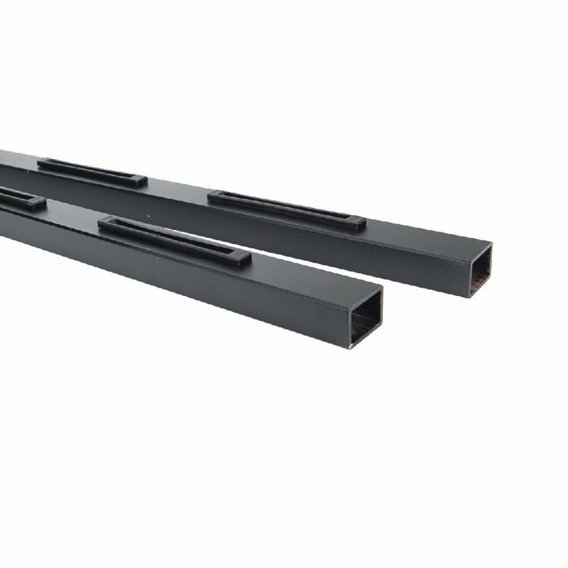 72" Fortress Pure View Stair Rod Set, Black