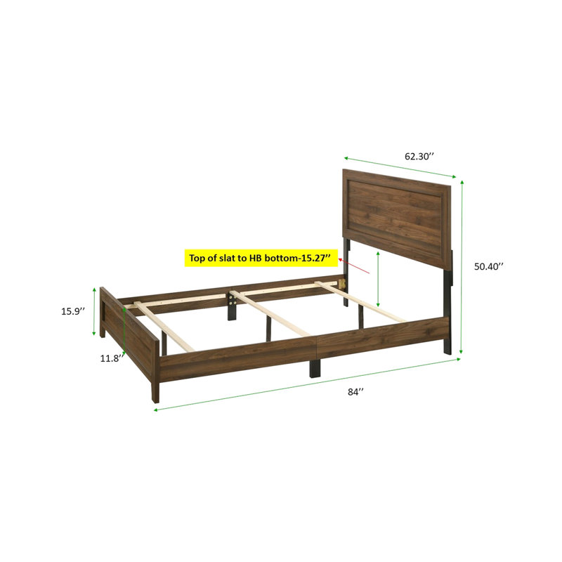 Grand lit à panneaux en cerisier brun, mobilier de chambre à coucher moderne, fabrication en bois durable, assemblage de finition cerisier, décoration contemporaine