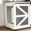 Armoire de rangement, cage mobile pour chien avec porte rabattable, armoire décorative avec système à 5 roulettes