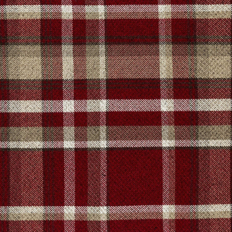 Harworth Polyester Tartan Bedspread, Red/White