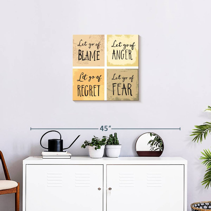Tergel Let Go Motivational Typography, 20" H x 20" W