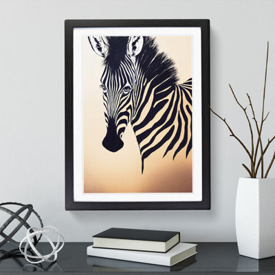 Zebra Portrait - Single Picture Frame Painting