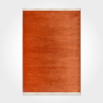 Tapis orange moderne lavable à la machine