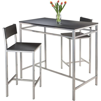  Hanley Cocktail Table with Counter Stools Black Steel