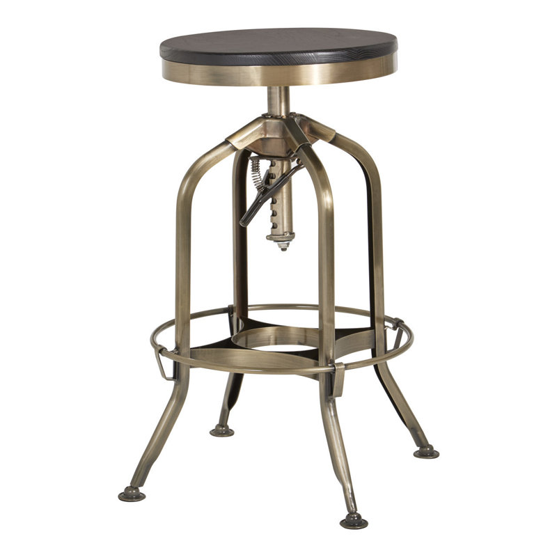Mccartney Solid Wood Accent Stool, Brass
