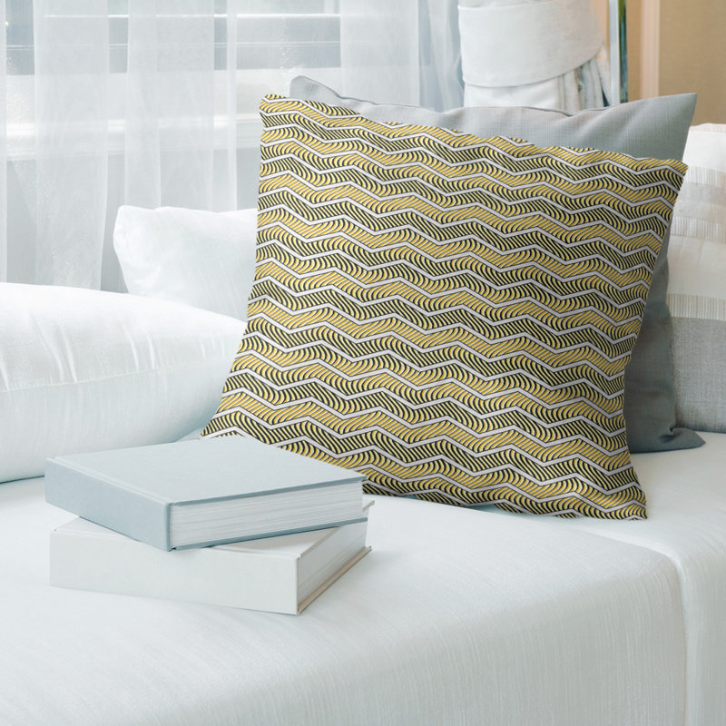 Coussin Rhonda, H 16 po x l 16 po, Bourre en polyester, Jaune
