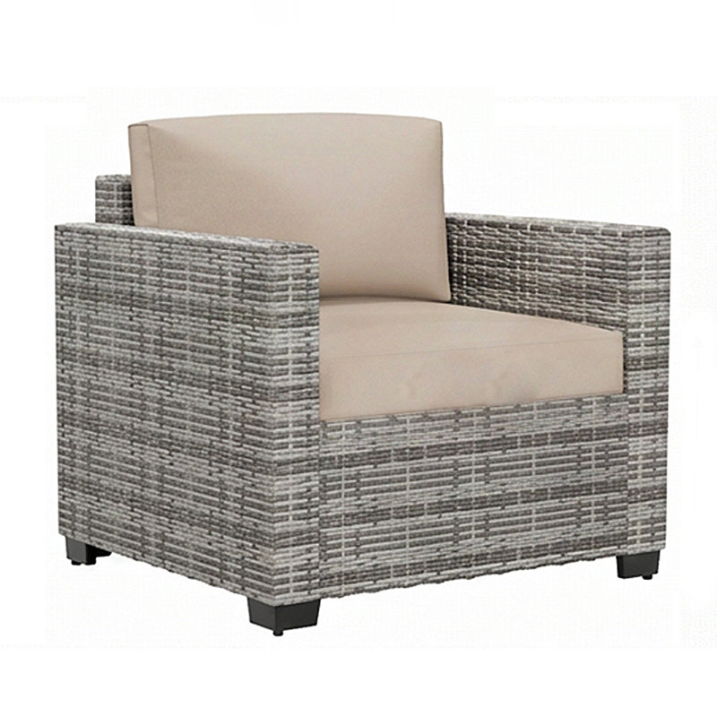 Ensemble de conversation modulaire en rotin 7 pièces avec coussins, 6327Cl-C11, Chameau