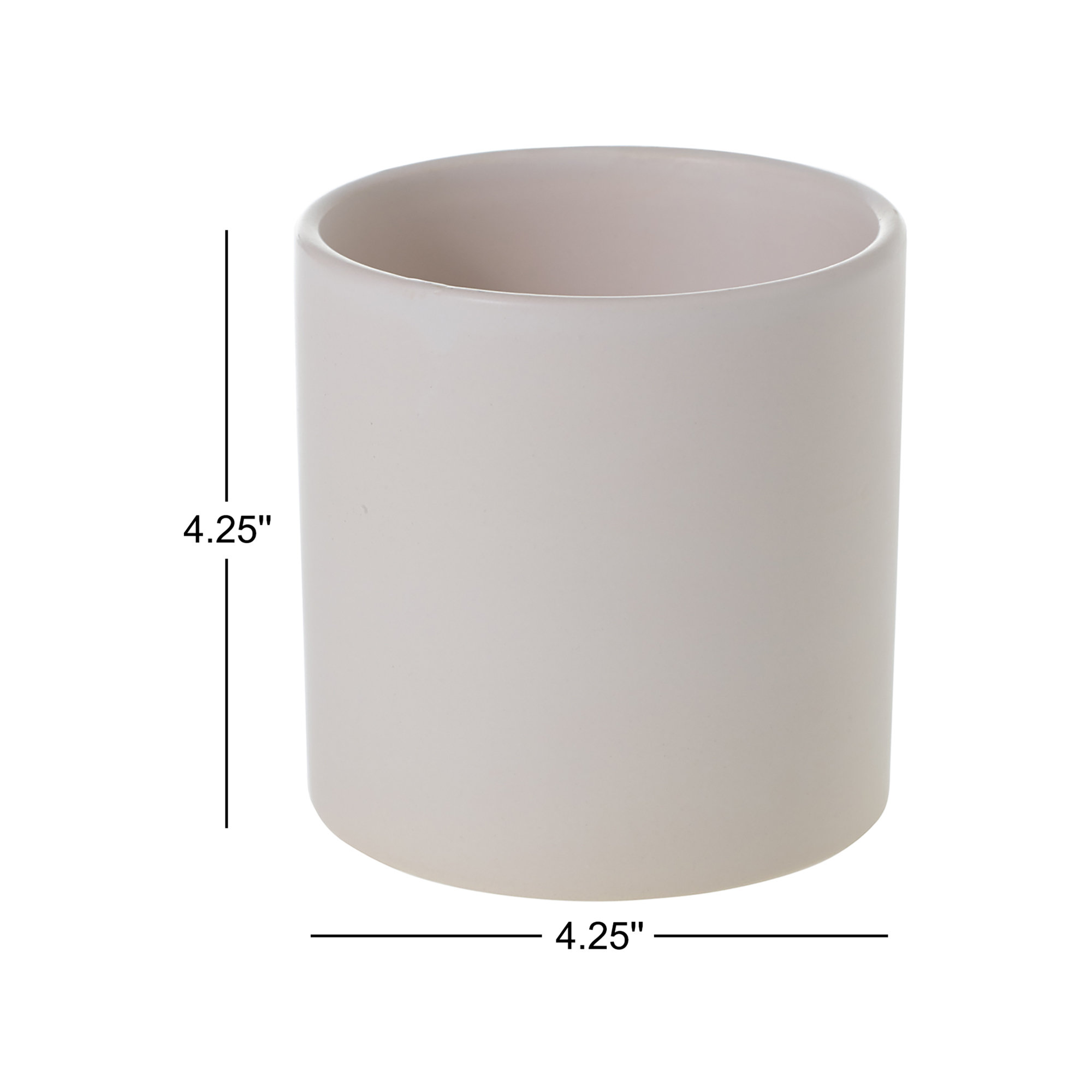 Handmade Ceramic Pot Planter, 4.25" H x 4.25" W x 4.25" D, Matte White