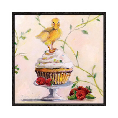 Sweet Raspberry Good Luck Cake by Karen Weber - Painting on Canvas