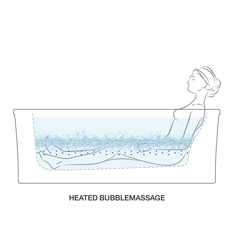Archer 66" X 32" Drop-In Heated Bubblemassage Air Bath, Almond